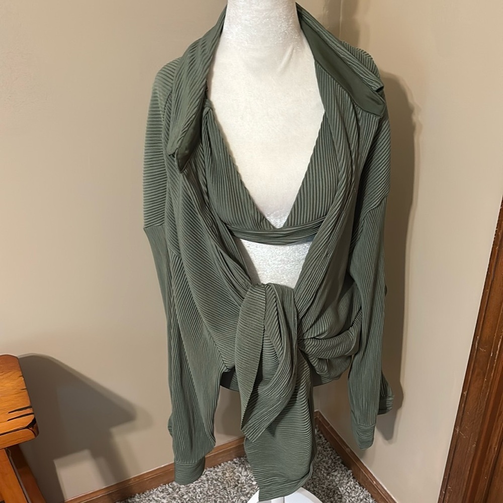 JLUXLABEL Green Ribbed Ruched Sleeveless Bra - Picture 7 of 7